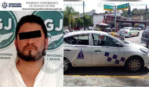 Ubican y detienen a sujeto en taxi relacionado con varios delitos en el valle de Toluca